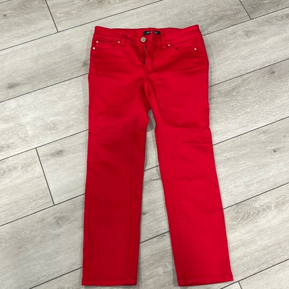 White House Black Market Denim - White House black market red crop jeans